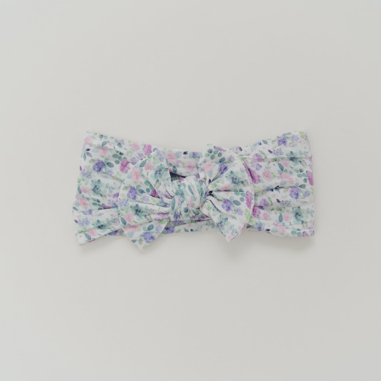 Lilac Blooms and Succulents Nylon Headband
