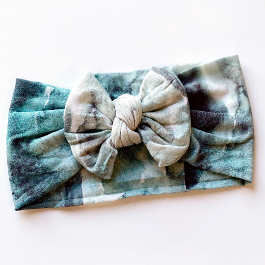 Sage Watercolor Tie Dye Nylon Headband
