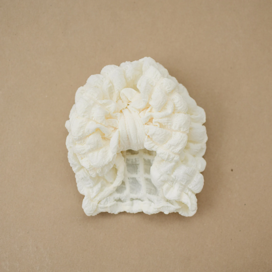 Marshmallow Texture Puff Baby Bow Turban