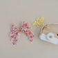 4" Spring Floral and Carrot Serged Hair Bow