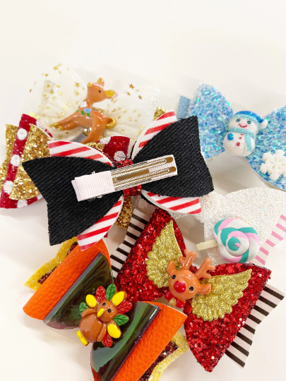 Holiday Glitter Glam Hair Clips