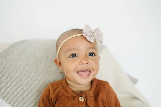 3" Petite Grosgrain Bow Nylon Headband