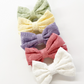 3” Square Floral Stitched Linen Bows