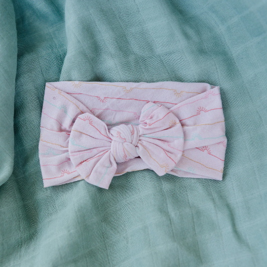 Sunshine Sunrise Baby Bow Nylon Headband