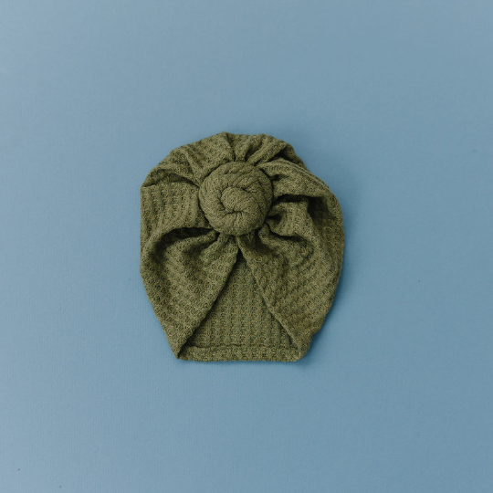 Knotted Waffle Knit Baby Turban
