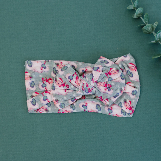 Vintage Candy Cane Santa Baby Nylon Headband