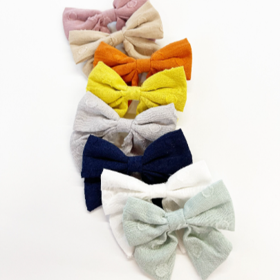 3.5” Dotted Linen Hair Bows