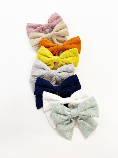 3.5” Dotted Linen Hair Bows
