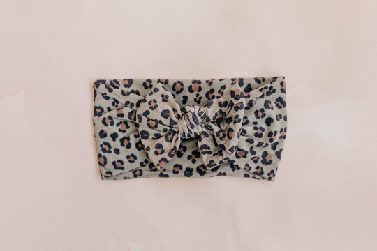 Neutral Leopard Baby Nylon Headband - Golden Dot Lane