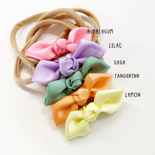 Petite Silky Knotted Ribbon Hair Bow