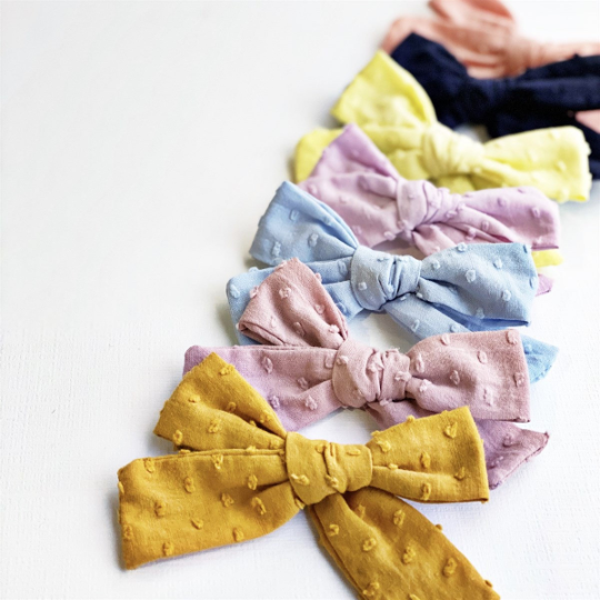 Swiss Dot Cotton Bows - Golden Dot Lane