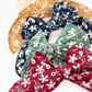 5” Floral Stitched Linen Hair Bows
