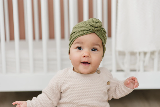 Knotted Waffle Knit Baby Turban