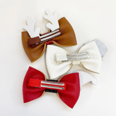 Favorite Holiday Faux Leather Glitter Bows