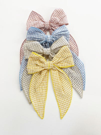 6” XL Gingham Cotton Bows