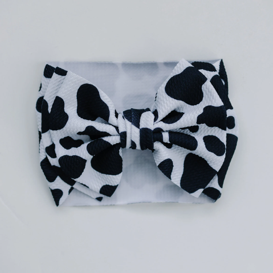 XL Farm Cow Bow Texture Headband