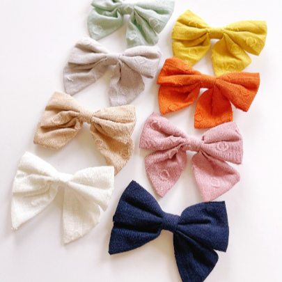 3.5” Dotted Linen Hair Bows