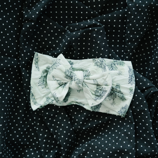 Fall Sage Green Blooms Nylon Headband