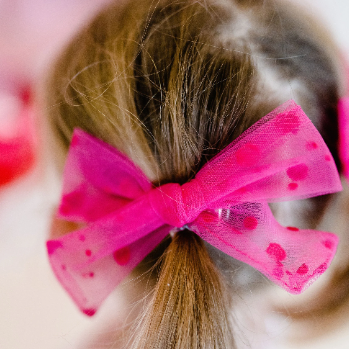 Dotted Flocked Tulle Hair Bows