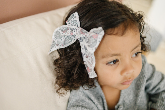 Happy New Year 2025 4" Serged Cotton Hair Bow