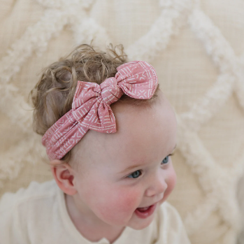 Rust Mudcloth Pattern Baby Nylon Headband