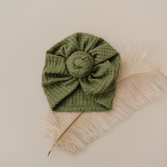 Knotted Waffle Knit Baby Turban