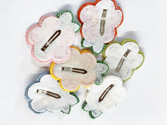 3” Crochet Flower Snap Clips