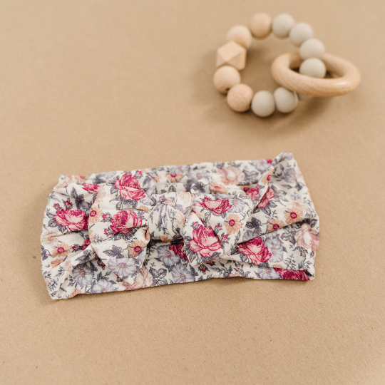 Trendy Vintage Floral Nylon Headband