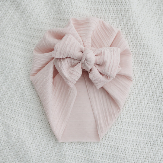 Spring Pastel Texture Double Bow Baby Turban