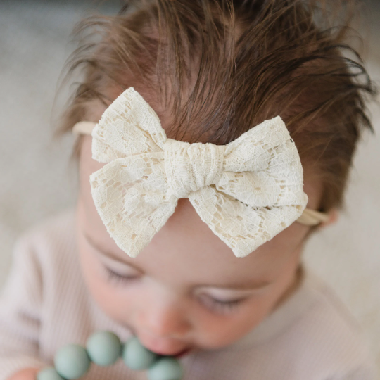 Frilly Summer Lace Hair Bow