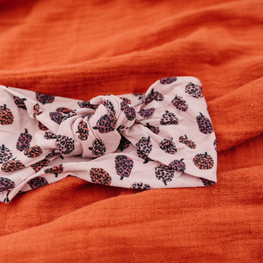 Knotted Fall Leopard Pumpkin Nylon Headband