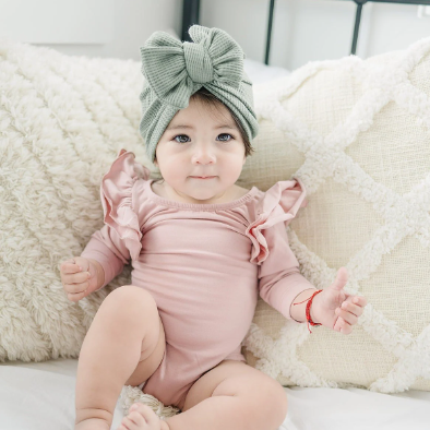 Waffled Wrap Bow Baby Turban