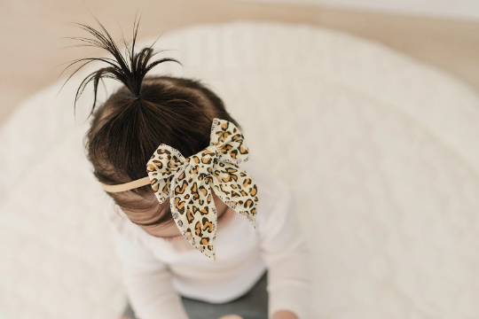 4" Leopard Print Sailor Cotton Hair Bow