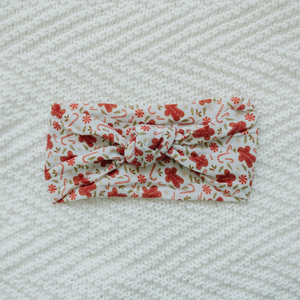 Happy Little Gingerbread Man Knotted Nylon Headband