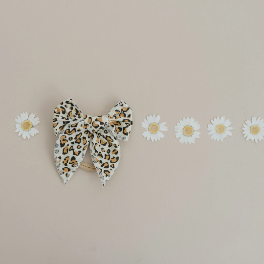 4" Leopard Print Sailor Cotton Hair Bow