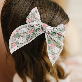 Girls Softball Baseball 4" Serged Cotton Hair Bow