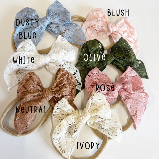 Sailor Eyelet Lace Dainty Hair Bow