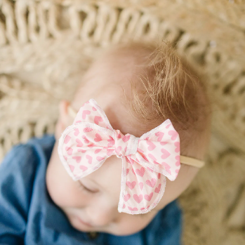 Pastel Retro Flower 3" Bows, Tiny Baby Headband