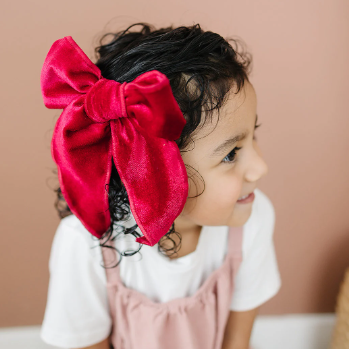 Huge XL Edged Velvet Bows, Serged Bow