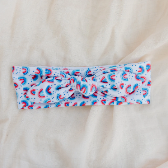 4th of July Rainbow Summer Bow Headband