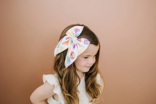 XL Texture Macaron Cookie Hair Bow Clip