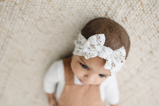 Bright White Flower Nylon Baby Bow Headband