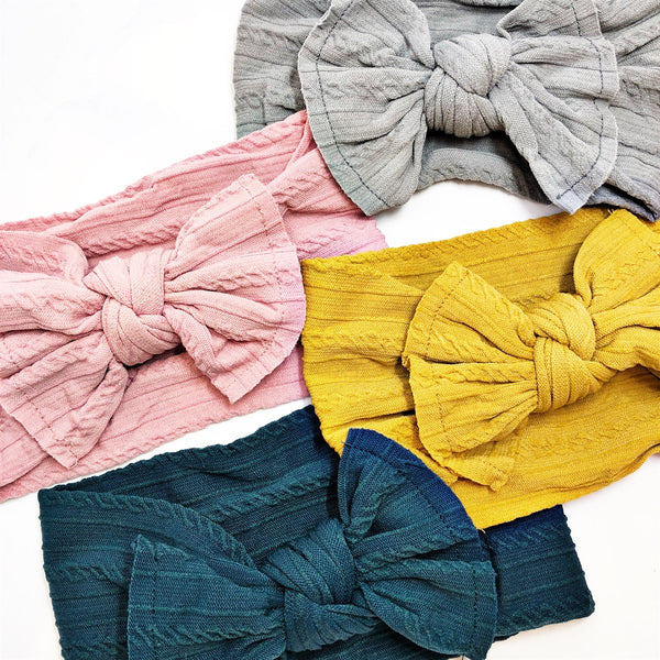 Trendy Colors of Cable Knit Nylon Headbands - Golden Dot Lane