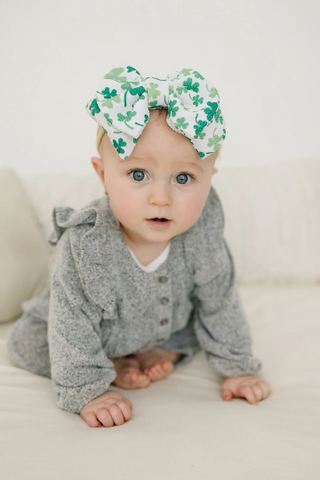Good Luck Shamrock Texture Hair Bow