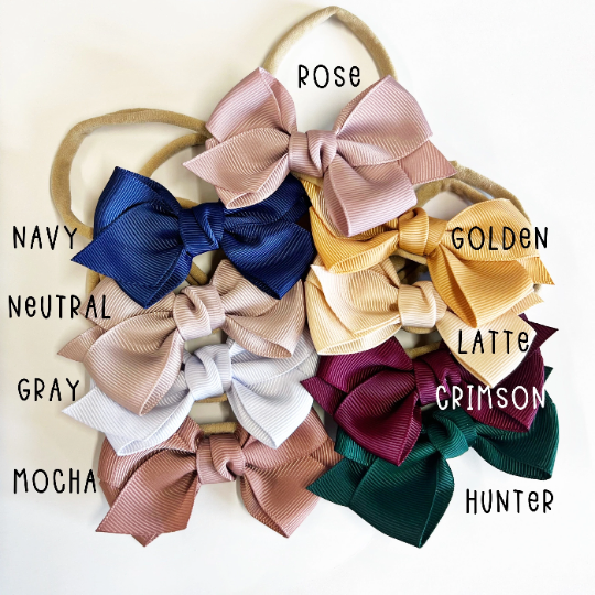 3" Petite Grosgrain Bow Nylon Headband