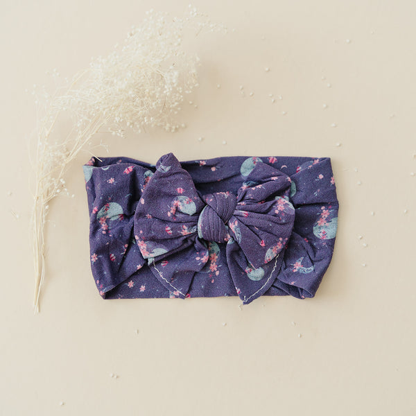 Midnight Navy Floral Moon Cutest Nylon Headband