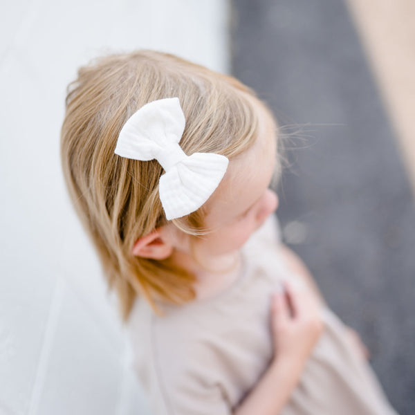 4” Gauze Linen Square Hair Bows