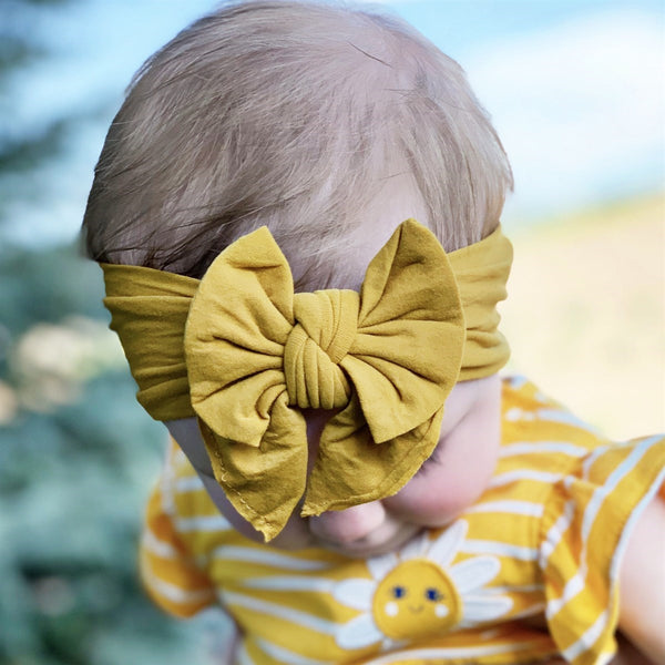 Mustard baby headband - Cutest Nylon Headbands - Golden Dot Lane