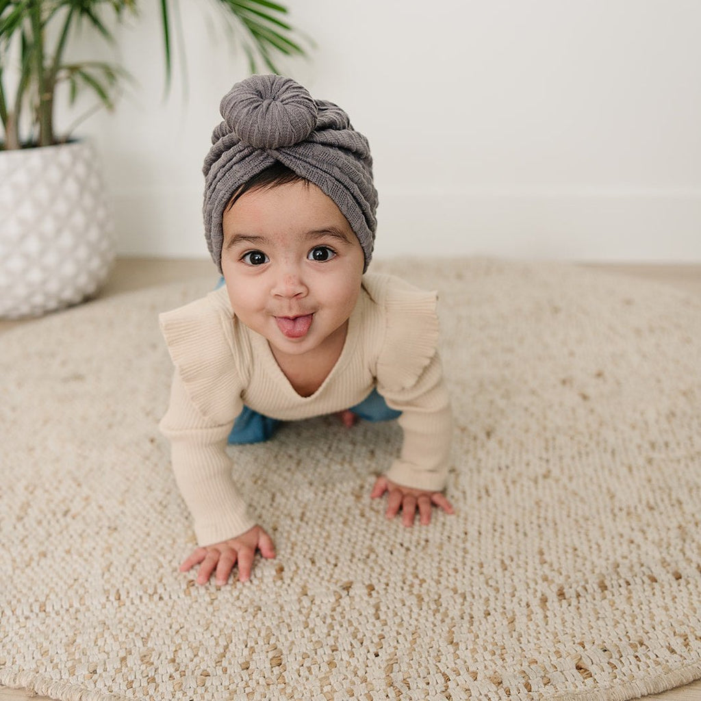 Knitted baby turban on sale