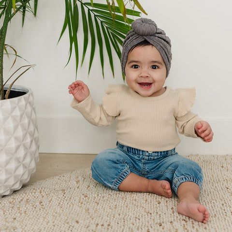 Cable Knit Bun Baby Turban
